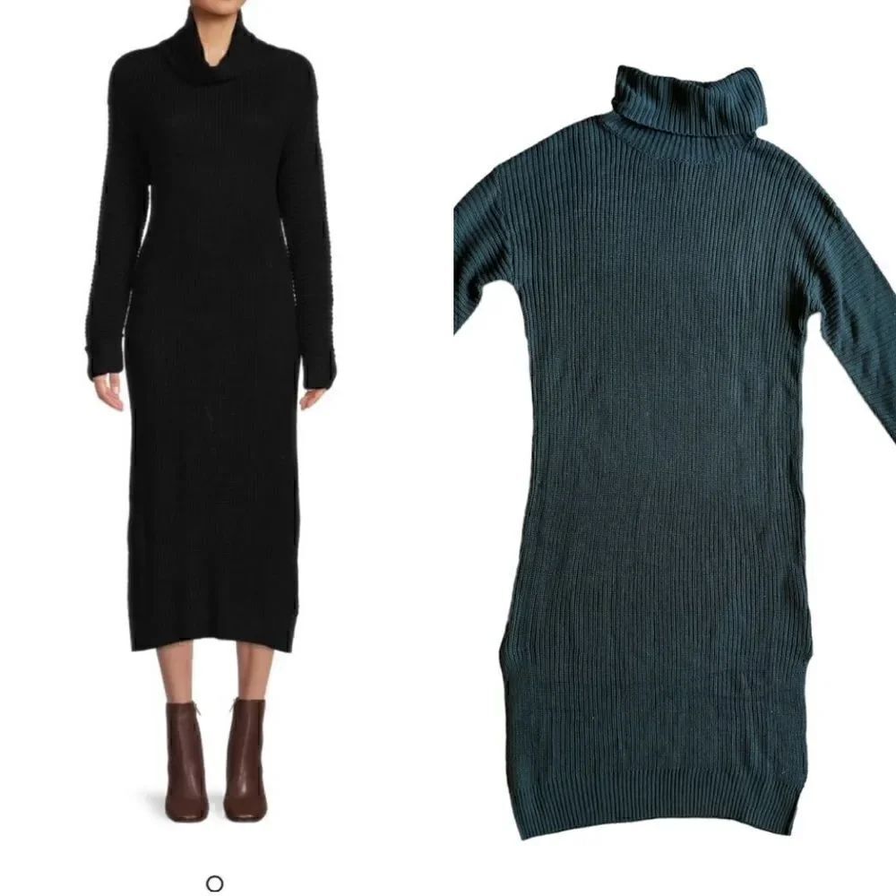 STITCHDROP Turtleneck Rib-Knit Dress Size M NWOT